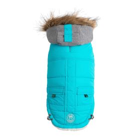 GF Pet Winter Sailor Parka (Color: Aqua, size: S)
