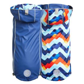 GF Pet Reversible Elasto-Fit Raincoat (Color: Navy/Navy, size: 4XL)
